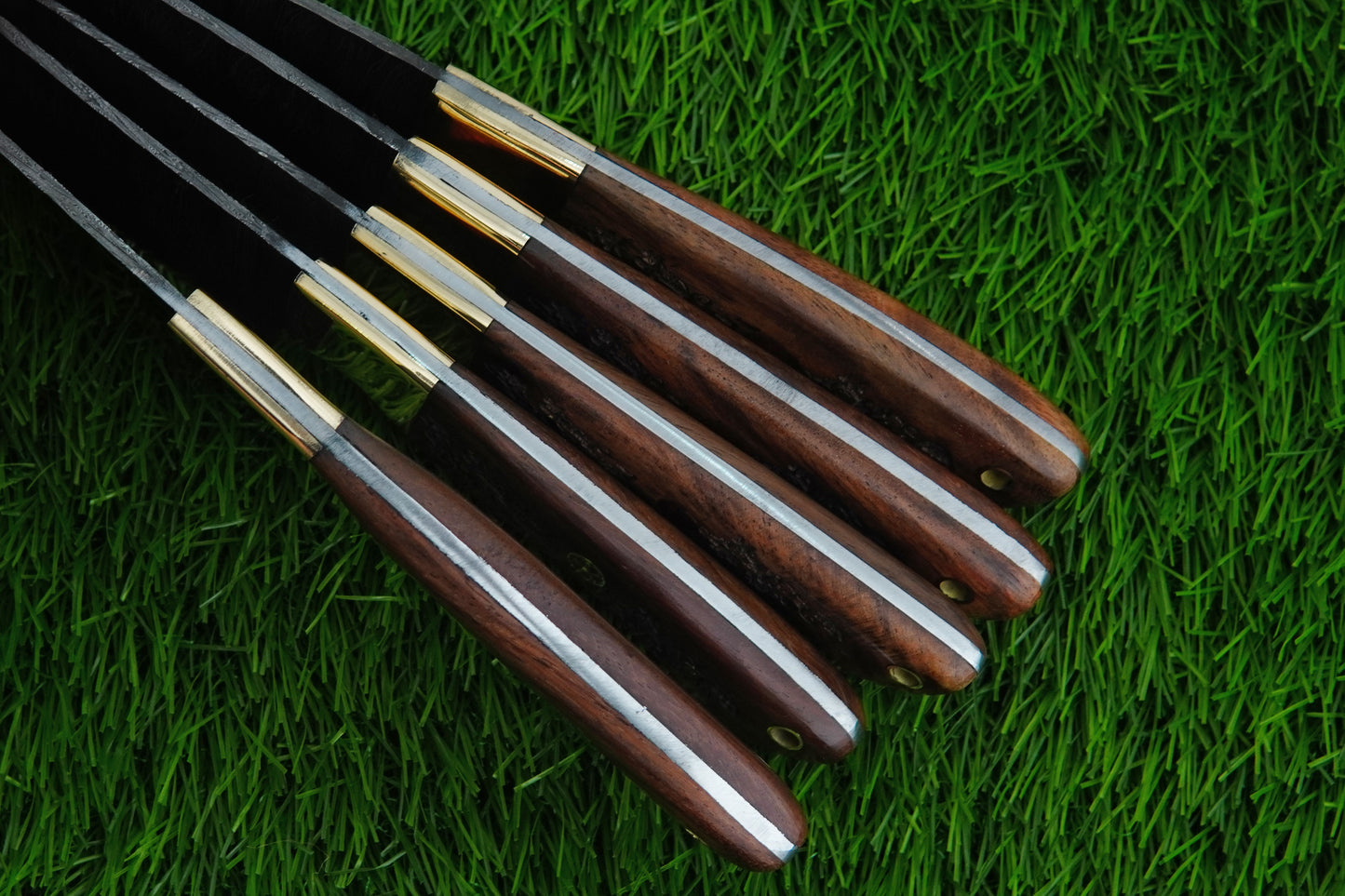 Chef Knife Set Custom Handmade Damascus Steel Full Tang Forged Steel Knife Set