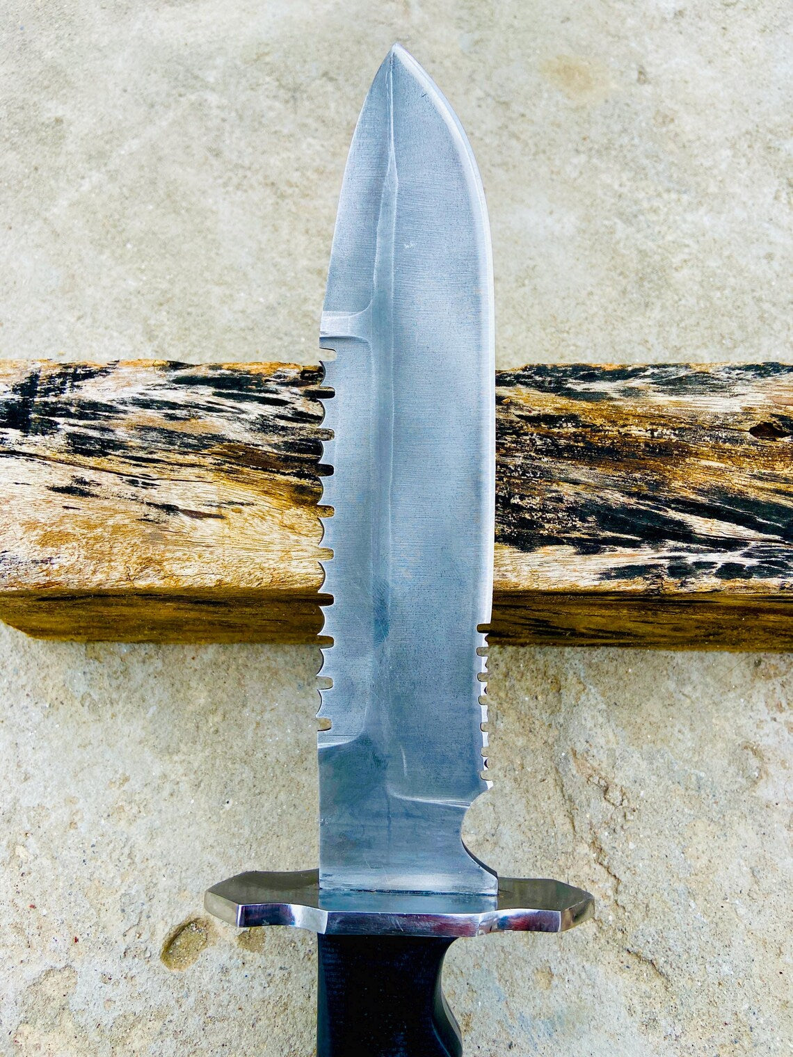 Handmade 5160 Spring Steel Survival Bowie Knife – Black Micarta Handle, Heavy Duty Leather Sheath