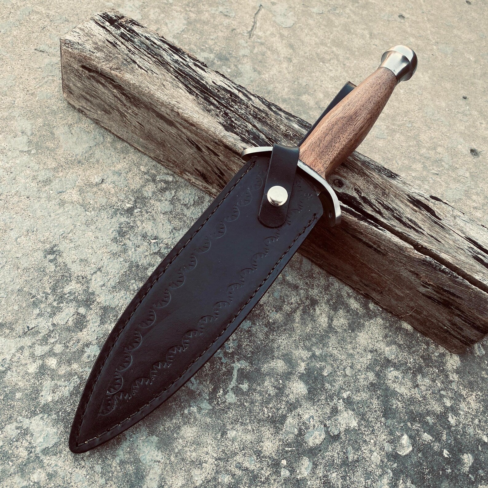 Leather sheath dagger knife perfect as a handmade gift.