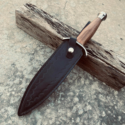 Leather sheath dagger knife perfect as a handmade gift.