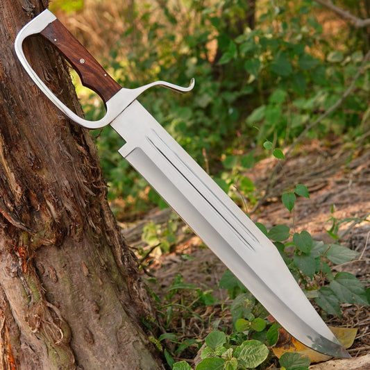 Close up view of the polished high carbon steel blade highlighting clean edge geometry and durable construction. This strong fixed blade knife is crafted for long lasting performance during camping, hiking, bushcraft, and outdoor activities while offering reliable strength and precision cutting.