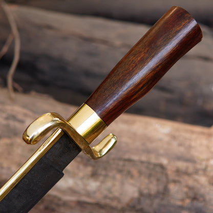 Detailed closeup of Damascus blade surface showing unique layered steel patterns formed during forging process. The image emphasizes texture, craftsmanship, and premium finish, helping buyers understand the uniqueness of each handmade knife and its aesthetic value for display or collection purposes.