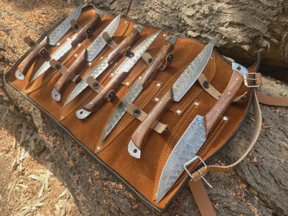 Luxury Damascus steak knife gift set for men and chefs