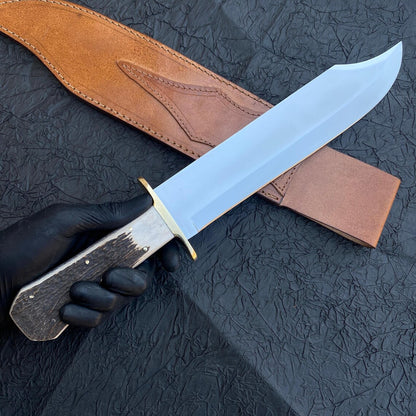 Close-up view of stag handle showing fine texture and craftsmanship.