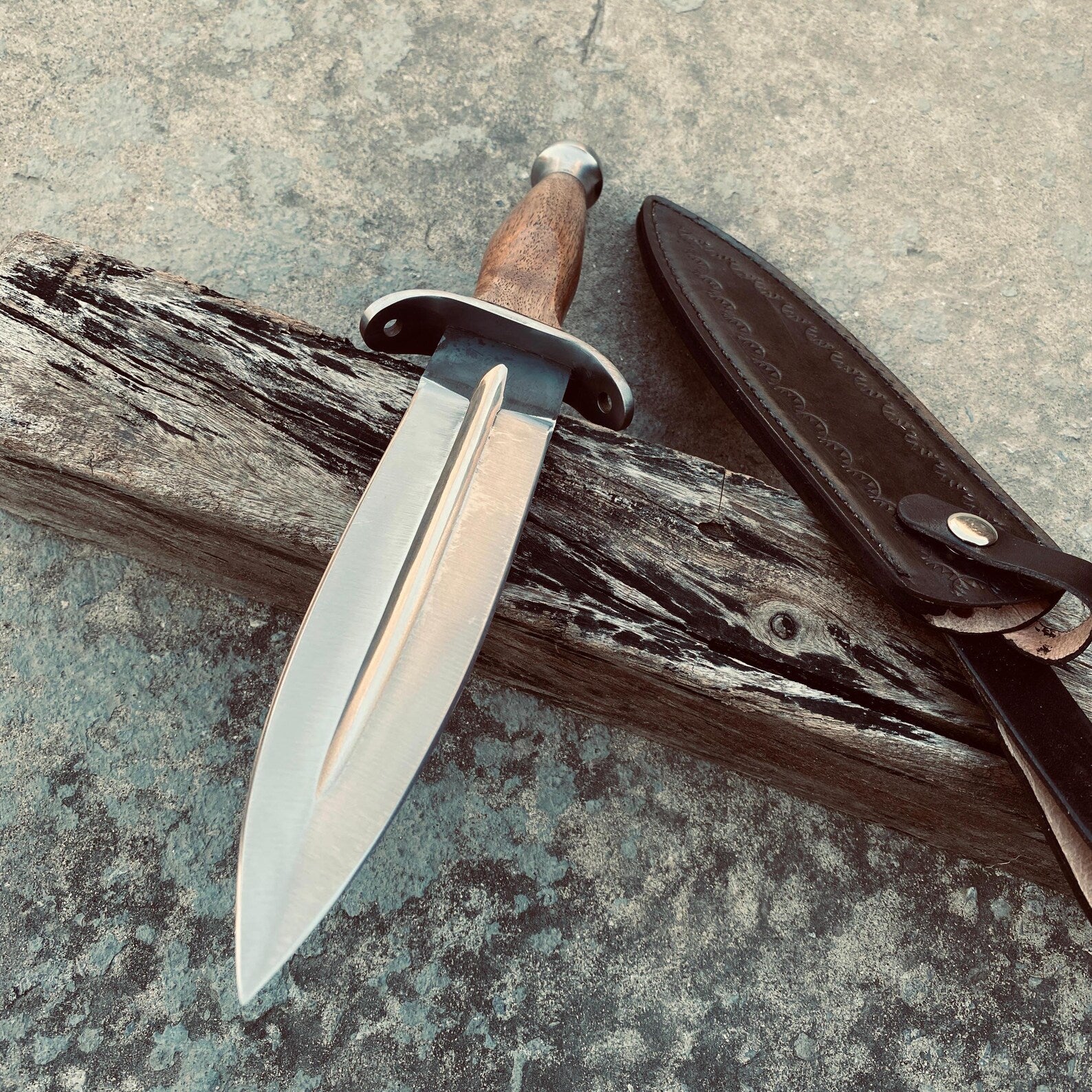 Leather sheath dagger knife perfect as a handmade gift.
