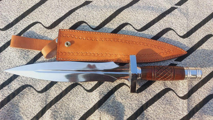 Custom engraved handmade dagger with full tang construction.