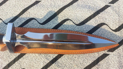 Polished steel dagger knife crafted by skilled artisans.
